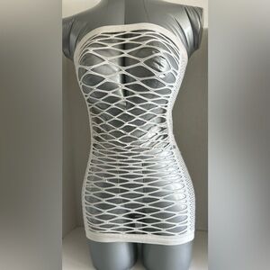 White Mesh Bodycon Dress